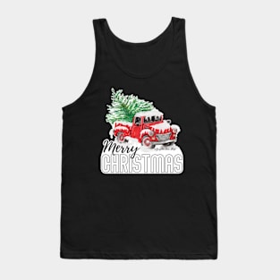 Merry Christmas, Vintage Red Truck © GraphicLoveShop Tank Top